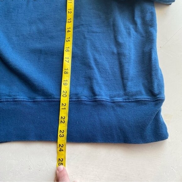 Vintage BOCA Cropped Sweatshirt Womans Large Blue Logo 100% Cotton Oversized 90s - Picture 13 of 16